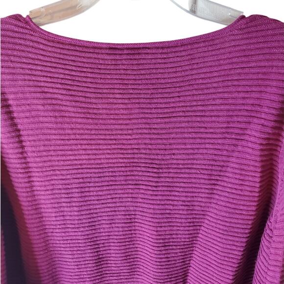 Eileen Fisher Texture Raspberry Long Sleeve Blouse, 1X - Picture 4 of 6